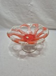 Fruteira/Centro de Mesa em vidro de Murano. Medidas: 22cm x 12cm de altura.