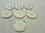 Lote de 7 pires de café em porcelana diversas. Medindo o maior 11,5cm de diâmetro.