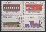 GUIANA - TRENS DE 1988 - 4 SELOS -  CARIMBADO - MINT