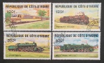 COSTA DE MARFIM - FERROVIÁRIA - 4 SELOS - CARIMBADO - MINT