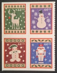 ESTADOS UNIDOS - NATAL - 4 SELOS AUTOADESIVOS - MINT