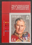 JERSEY - 65 ANOS DO PRINCIPE DE GALES - 1 SELO - MINT