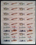 BRASIL - PEIXES - 1988 - 5 FOLHAS - MINT