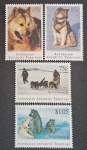 ANTÁRTICO AUSTRALIANO - HUSKIES - 4 SELOS - MINT