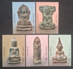 TAILÂNDIA - ESCULRUTAS - 5 SELOS - MINT