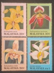 MALASIA - FLORA ORQUIDEAS - 4 SELOS MINT