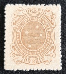 76 Aa - 100 RÉIS PARDO COMGOMA PLENA, MARCA DE CHARNEIRA - VALOR DE CATALOGO R$ 2736
