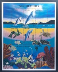 GRANADA - FAUNA MARINHA - FOLHINHA COM 9 SELOS MINT
