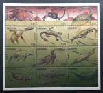 GUIANA - PRÉ-HISTORICOS - FOLHINHA COM 12 SELOS MINT