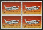QUADRA DO SELO ANO DA INDÚSTRIA AERONÁUTICA - EMBRAER - AVIÃO "BANDEIRANTE"