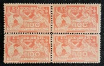 C-5 - QUADRA DO 100 RÉIS MINT - CATLOGO R$ 8270