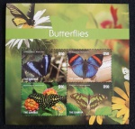 GAMBIA - BORBOLETAS - BLOCO MINT
