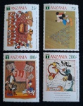 TANZANIA - DISNEY NATAL 91 - SÉRIE COMPLETA COM 4 SELOS MINT
