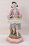 ITALY, Depose - Uma escultura em biscuit italiano, representando " Fidalgo" em rica policromia, Séc XIX.. Manufatura no verso. Med. 28 cm altura.