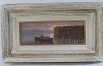 ANGELO CANONE ,( 1899-1992 ) "Marinha" - ,óleo sobre eucatex, emoldurado, assinado no C.I.E. Medidas 38 x 63 cm com moldura e 17 x 42 cm sem moldura.