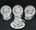 SELB-BAVARIA ROSENTHAL DONATELLO-  Quatro (04) Xicaras para chã em porcelana, decorada com motivos florais pintadas a mão. Assinada e datada 1917.