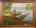 WEIGEL Rodolfo - Espetacular quadro óleo s/ tela, medindo: 1,17 m x 90 cm e 1,36 m x 1,08 m