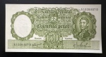 Cédula Estrangeira, ARGENTINA, Valor 50 Pesos, Período 1955/1968, Flor de Estampa.