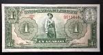 Cédula Estrangeira, PARAGUAI, Valor 1 Guarani,, Ano 1952, Série B - Numeração Vermelha, Soberba.