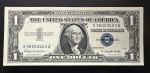 Cédula Estrangeira, USA, Silver Certificate, Valor 1 Dollar, Série 1957 B, Flor de Estampa.