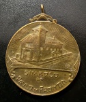 Medalha Comemorativa, Emancipação de Paulo de Frontin - RJ, Data 15/11/;1958, Lembrança do Coronel Bosco, com Olhal, Bronze Alumínio, Flor de Cunho.