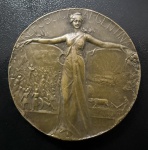 Medalha Comemorativa, República Argentina - Corvero & Peralta Martinez (Leiloeiros de Buenos Aires) Peso 36 g, Diâmetro 40 mm, Bronze, Muito Bem Conservada.