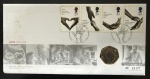 Moeda Comemorativa, 50º aniversário do Serviço Nacional de Saúde, INGLATERRA, Valor 0,50 Libras, Ano 1948/1998, Cupro Níquel, Peso 8g, Diâmetro 27mm, Envelope Original Numerado 25177, Completo com os Selos Comemorativos, Fabricante Royal Mint, Flor de Cunho.