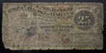 Rara Cédula Estrangeira, CUBA - El Banco Espanhol de la Habana, Valor 25 Centavos, Data 01/07/1872, Bem Circulada.