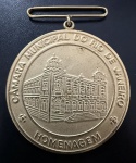 Medalha Comemorativa, Medalha Pedro Ernesto - Homenagem a Câmara Municipal do Rio de Janeiro, não Datada, sem Fita, Módulo Maior, Bronze, Flor de Cunho.