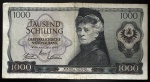 Cédula Estrangeira, ÁUSTRIA, Valor 1000 Schilling, Data 01/07/1966, Muito Bem Conservada.
