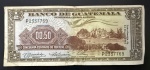 Cédula Estrangeira, GUATEMALA, Valor 0,50 Quetzal, Data 13/01/1967, Muito Bem Conservada.