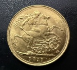 Moeda Estrangeira, CANADÁ (C), Rei Jorge V, Valor 1 Libra (Soberano), Ano 1911, Ouro 917%, Peso 8g, Diâmetro  22 mm, Flor de Cunho.