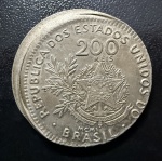 Rara Moeda Brasileira, Erro de Cunhagem, BONÉ, Valor 200 Reis, Ano 1901, Níquel, Soberba/FC.