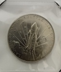 Moeda Estrangeira, ILHAS MARSHALL, Comemorativa a Descoberta do Ônibus Espacial - História da Descoberta / USA Retorna ao Espaço, Valor 5 Dollars, Data 29 de Setembro de 1988, Níquel, Peso 29 g, Diâmetro 39 mm, Lacre Original, Flor de Cunho.