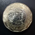 Moeda Estrangeira, MÉXICO, Comemorativa a Copa do Mundo FIFA 2026 - Tripla Sede do Mundialito, Alusiva a Fauna Mexicana, Bimetálica, Valor 20 Pesos Mexicanos, Ano 2026, Flor de Cunho.