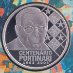Rara Moeda Comemorativa do Brasil, Homenagem a PORTINARI, Valor 2 Reais, Data 2003, Prata, Cartela Original, Proof - Flor de Cunho.