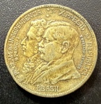 Moeda Brasileira, BBASIL, Valor 1000 Reis, Ano 1922, Bronze Alumínio, Muito Bem Conservada.