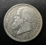 Moeda Brasileira, Império, Valor 200 Reis, Ano 1868, Prata, Peso 2,5 g, Soberba/FC.