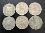 Moedas Brasileiras, Valor 50 Reis, Anos 1918; 1919; 1921; 1922; 1925 e 1926, Série Faltando apenas 1920; 1931 e 1935, Níquel, Soberbas.