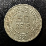 Moeda Brasileira, Valor 50 Reis, 1920, Níquel, Soberba.