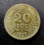 Moeda Brasileira, Valor 20 Reis, 1927, Níquel, Soberba