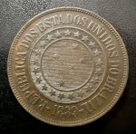 Moeda Brasileira, Valor 40 Reis, 1889, Bronze, Flor de Cunho.