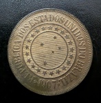 Moeda Brasileira, Valor 40 Reis, 1907, Bronze, Soberba/FC.