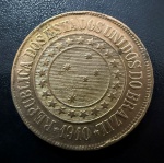 Moeda Brasileira, Valor 40 Reis, 1910, Bronze, Soberba.