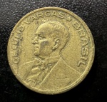 Moeda Brasileira, Valor 10 Centavos, Ano 1944, SEM SIGLA, Getúlio Vargas, Bronze Alumínio, Muito Bem Conservada.