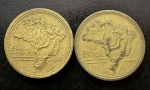 Moedas Brasileiras, Valor 1 Cruzeiro, Ano 1944, COM e SEM SIGLA, Getúlio Vargas, Bronze Alumínio, Muito Bem Conservadas.