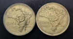 Moedas Brasileiras, Valor 1 Cruzeiro, Ano 1945, COM e SEM SIGLA, Getúlio Vargas, Bronze Alumínio, Muito Bem Conservadas.