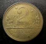 Moeda Brasileira, Valor 2 Cruzeiros, Ano 1956, Bronze Alumínio, Muito Bem Conservada/Soberba.