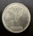 Moeda Brasileira, SEM INSCRIÇÃO NA BORDA, Comemorativa ao Sesquicentenário da Independência do Brasil, Valor 1 Cruzeiro, Ano 1972, Níquel, Soberba.