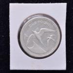 Moeda Estrangeira, SANTA HELENA $ ASCENCION, Valor 1 Pound, Ano 1984, Prata, Flor de Cunho.